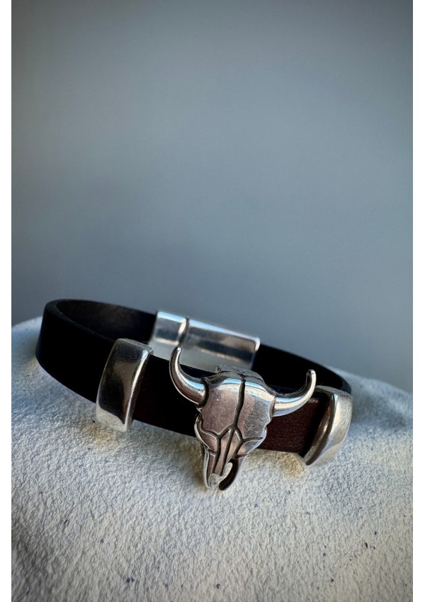 Pulsera Colección WEST cuero marrón