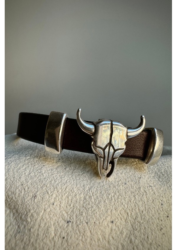 Pulsera Colección WEST cuero marrón