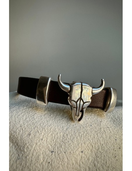 Pulsera Colección WEST cuero marrón