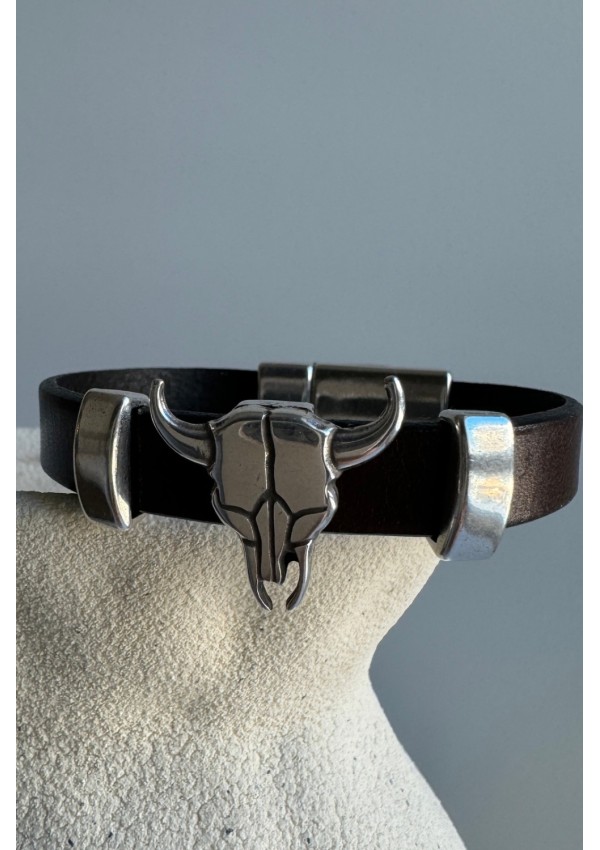 Pulsera Colección WEST cuero marrón