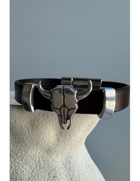 Pulsera Colección WEST cuero marrón