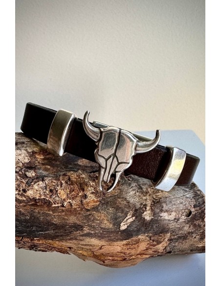 Pulsera Colección WEST cuero marrón