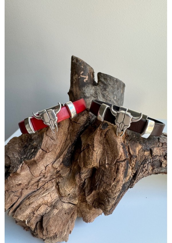 Pulsera Colección WEST cuero marrón