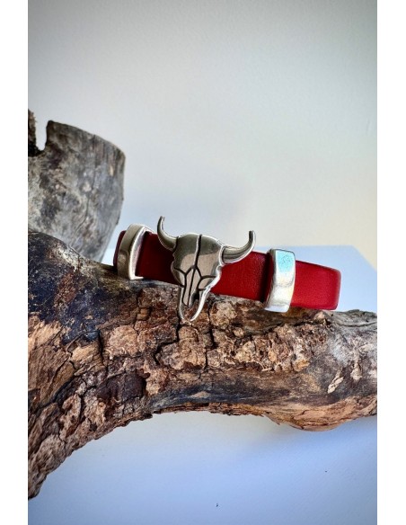 Pulsera Colección WEST cuero rojo