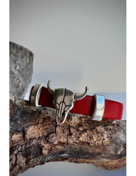 Pulsera Colección WEST cuero rojo