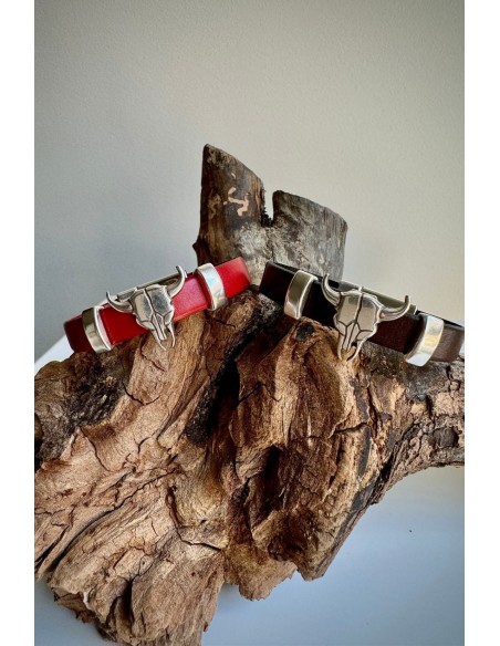 Pulsera Colección WEST cuero rojo