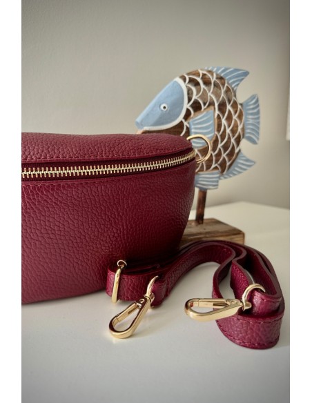 Bandolera piel granate