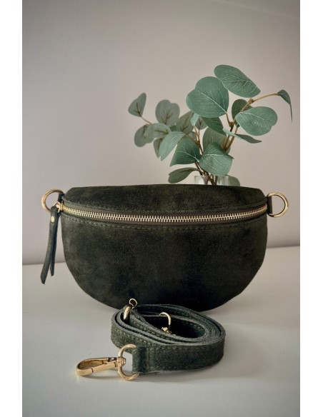 Bandolera ante verde musgo