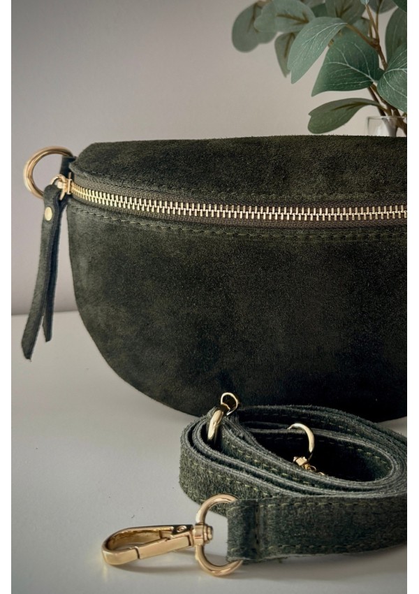 Bandolera ante verde musgo
