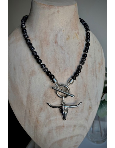 Collar Colección WEST ágatas negras