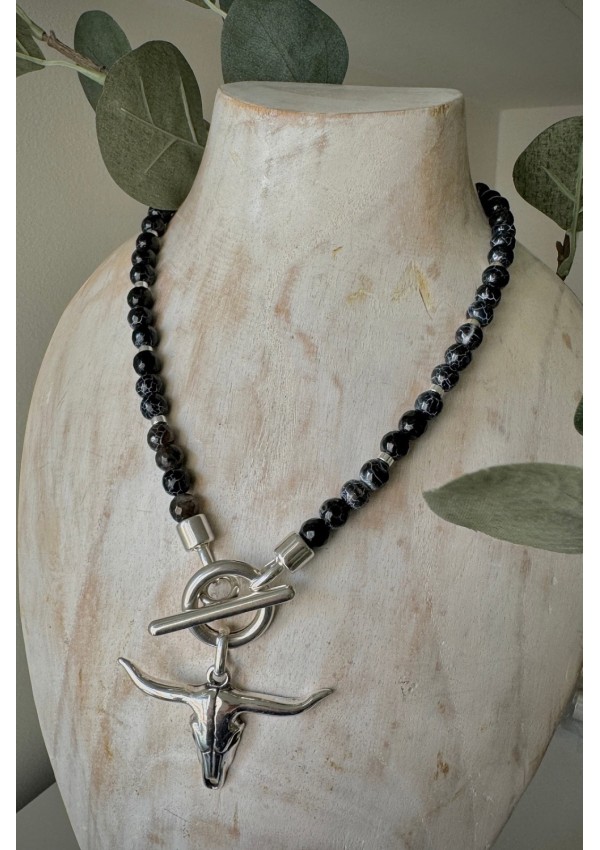 Collar Colección WEST ágatas negras