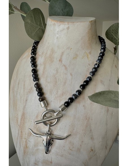 Collar Colección WEST ágatas negras