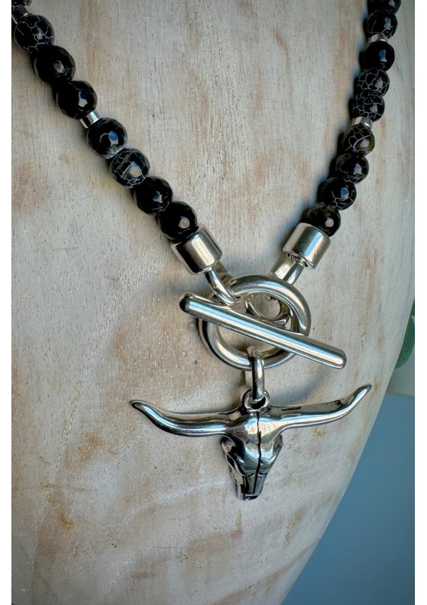 Collar Colección WEST ágatas negras