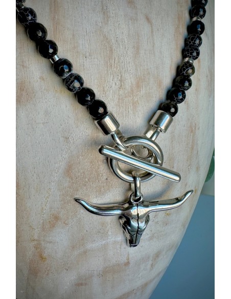 Collar Colección WEST ágatas negras