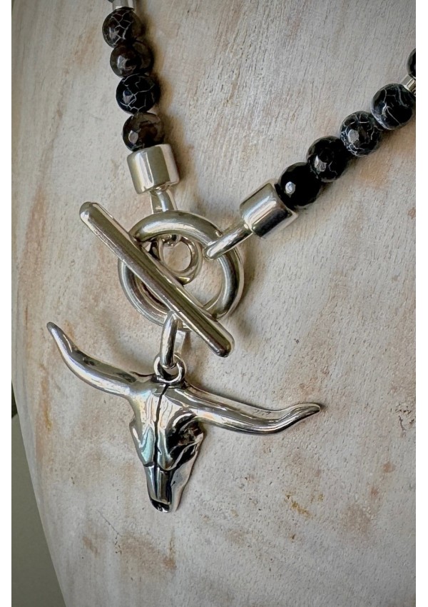 Collar Colección WEST ágatas negras