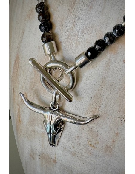 Collar Colección WEST ágatas negras