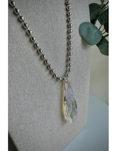 Collar Colección MILES lágrima amarilla y blanca