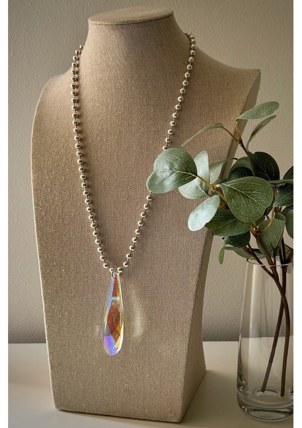 Collar Colección MILES lágrima amarilla y blanca