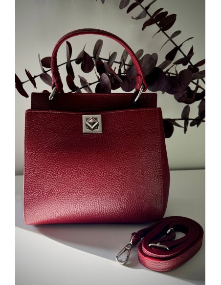 Bolso piel burdeos