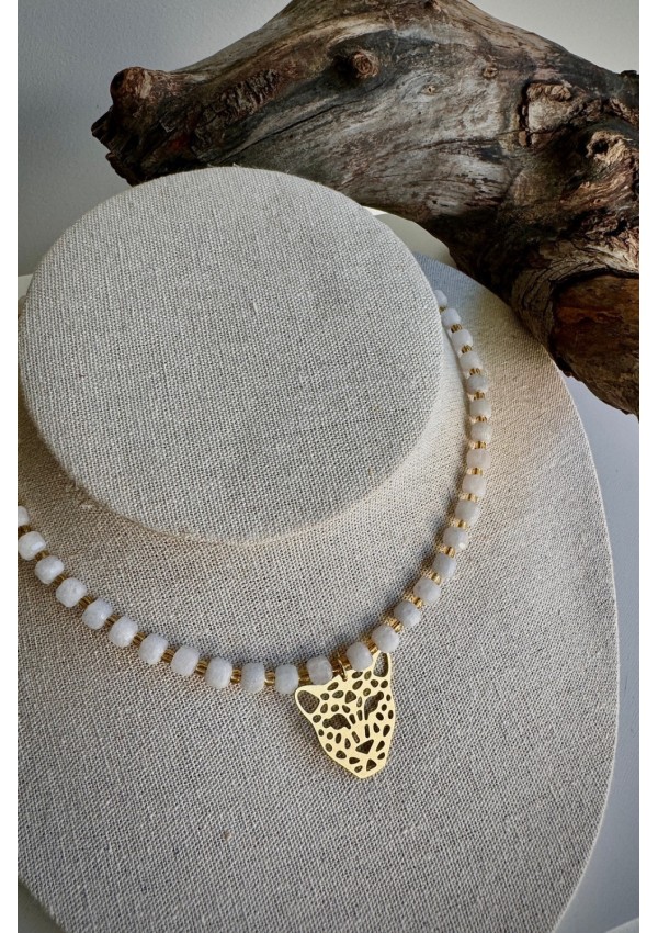 Gargantilla Colección AFRICA ágatas blancas