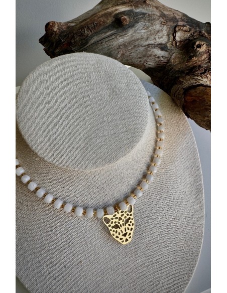 Gargantilla Colección AFRICA ágatas blancas
