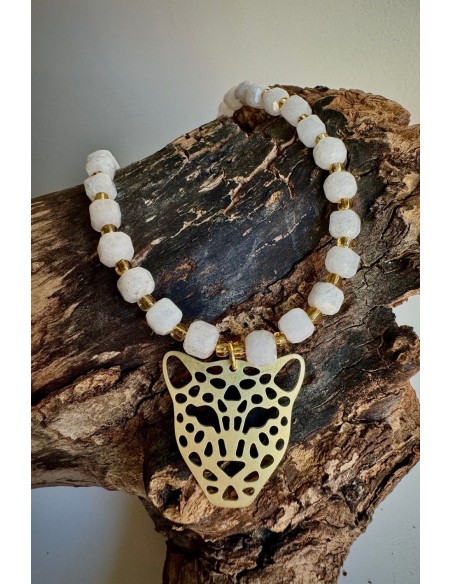 Gargantilla Colección AFRICA ágatas blancas