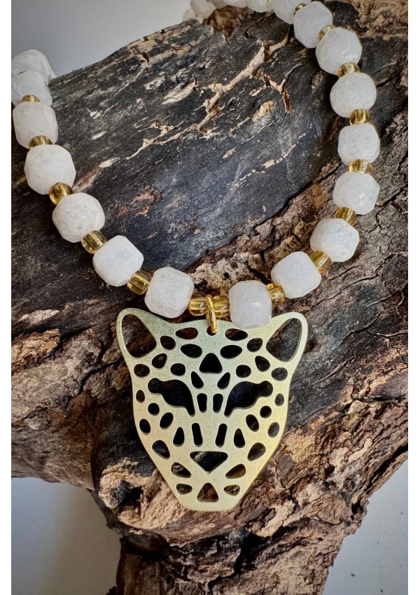 Gargantilla Colección AFRICA ágatas blancas