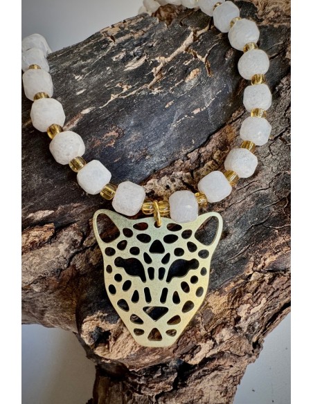 Gargantilla Colección AFRICA ágatas blancas