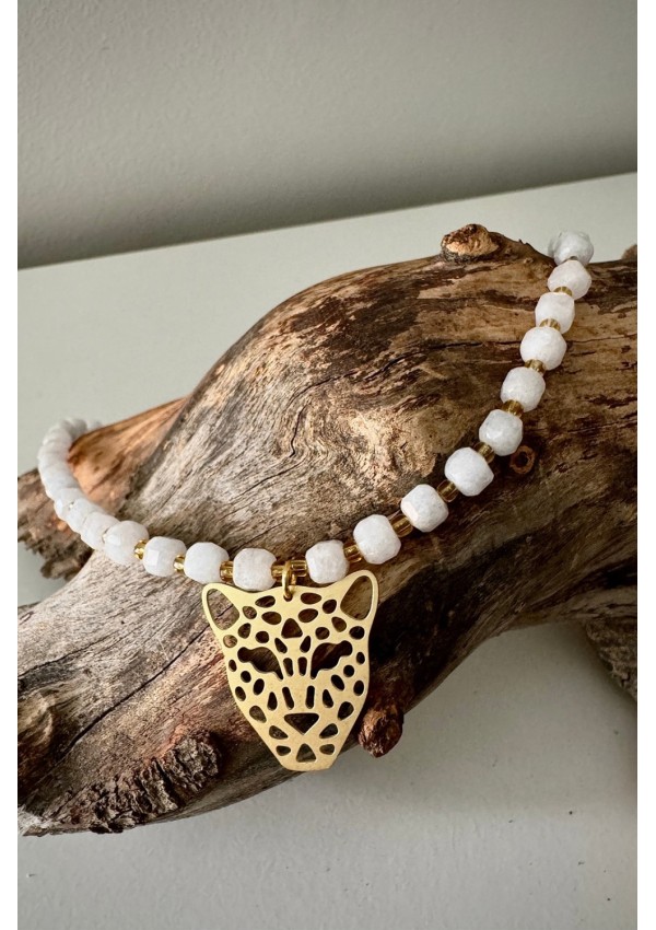 Gargantilla Colección AFRICA ágatas blancas