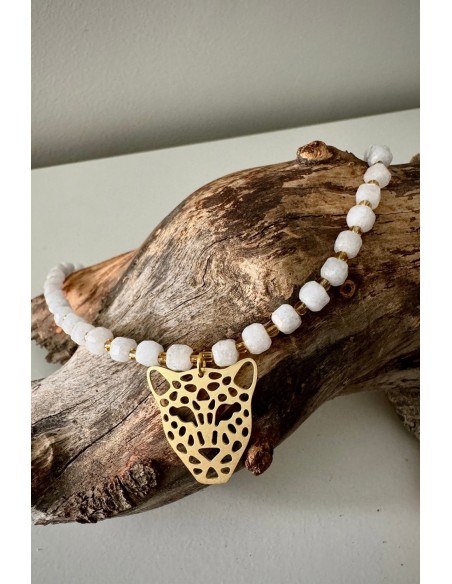 Gargantilla Colección AFRICA ágatas blancas