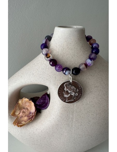 Pulsera Colección LIRA ágatas púrpura