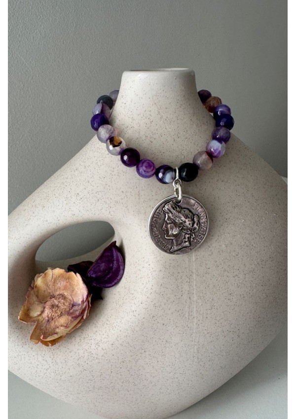 Pulsera Colección LIRA ágatas púrpura