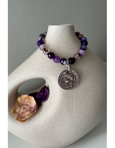 Pulsera Colección LIRA ágatas púrpura