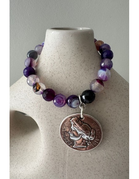 Pulsera Colección LIRA ágatas púrpura