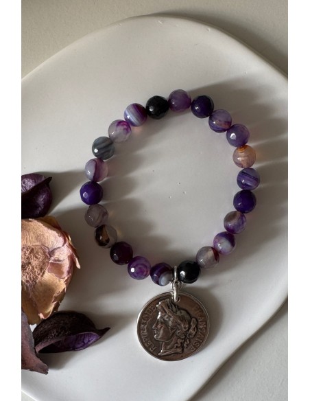 Pulsera Colección LIRA ágatas púrpura