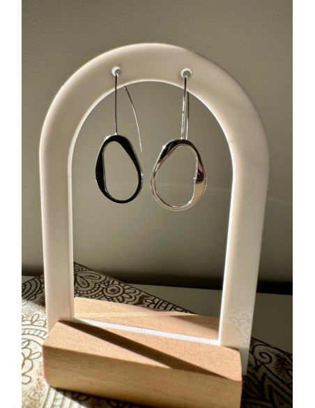 Pendientes acero en plata