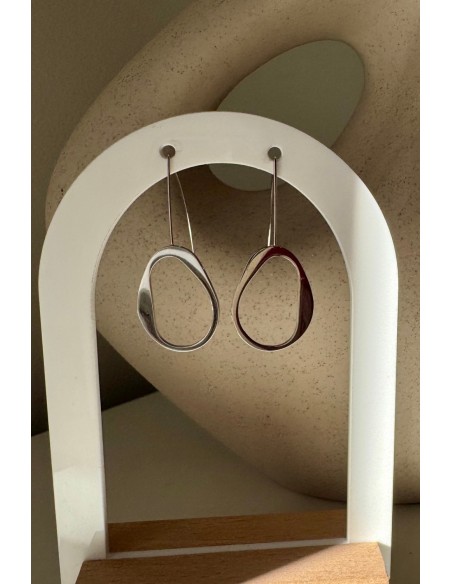 Pendientes acero en plata