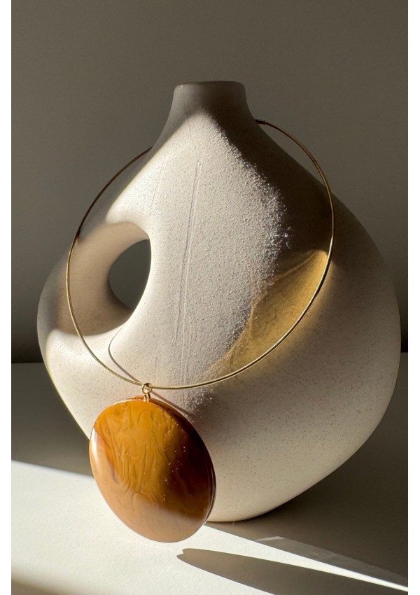 Gargantilla Colección LARA resina miel